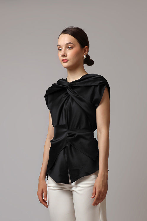 Bloom et Champs Top Saten Knot in Black