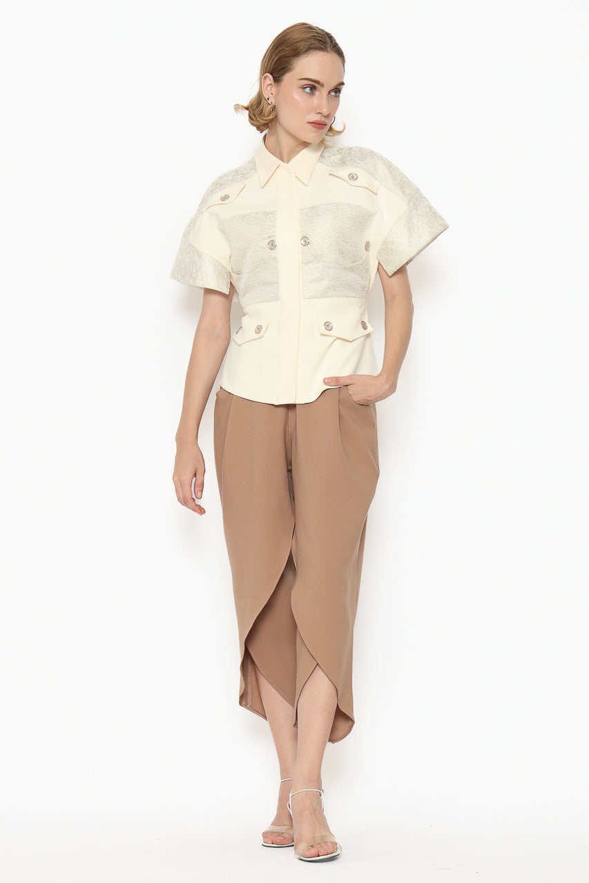 Bloom et Champs Kemeja Jacquard Kancing