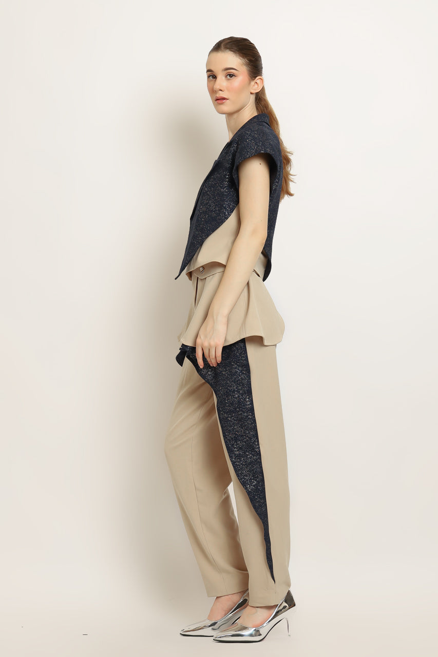 Bloom et Champs Lapel Glitter Top/ Celana Glitter