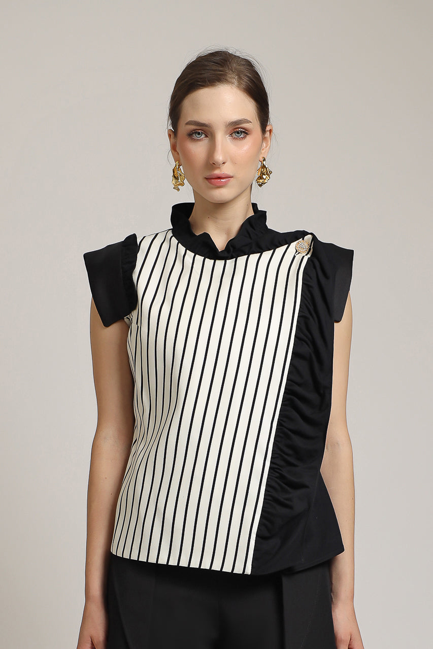 Bloom et Champs Frill Stripe Top