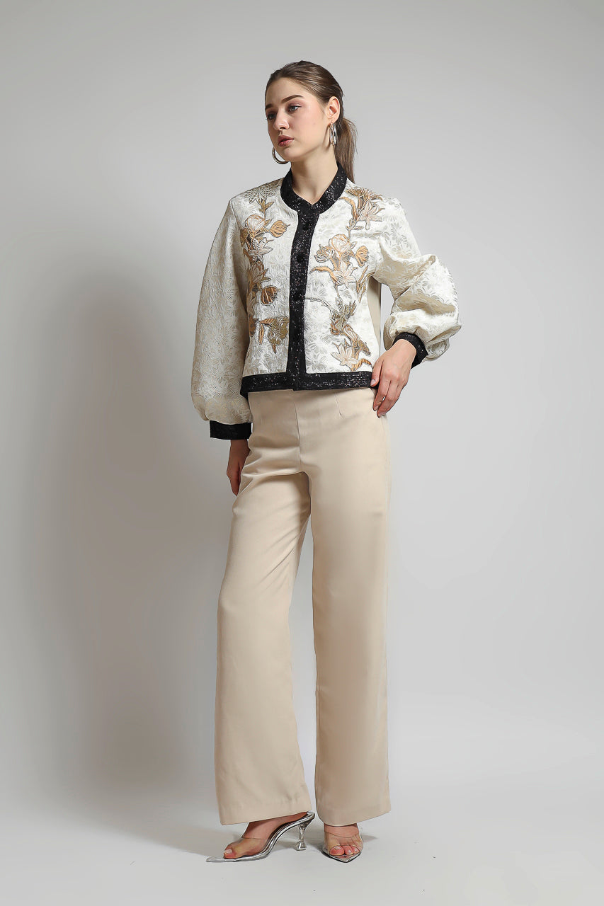 Bloom et Champs Blazer Jacquard Bordir Kembang