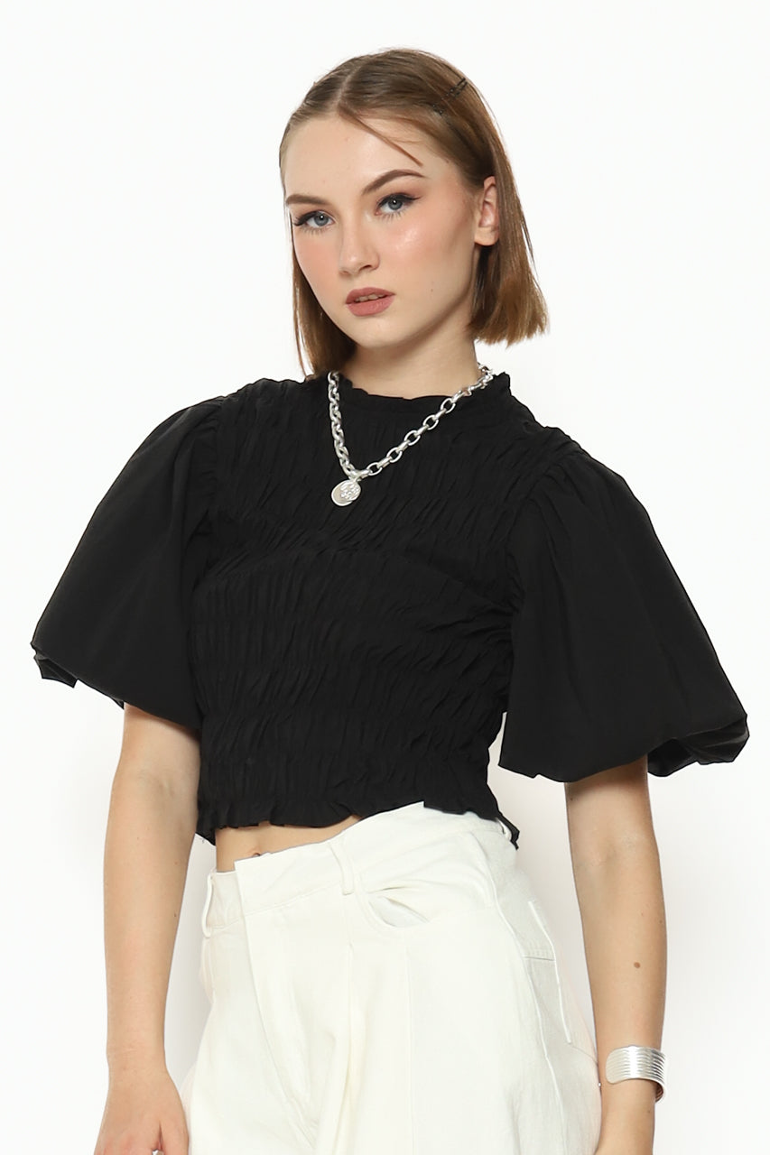 Bloom et Cotton Smock Top/ White Denim Pants