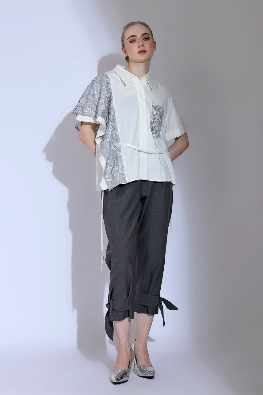 Bloom et Champs Kemeja Silver Brukat