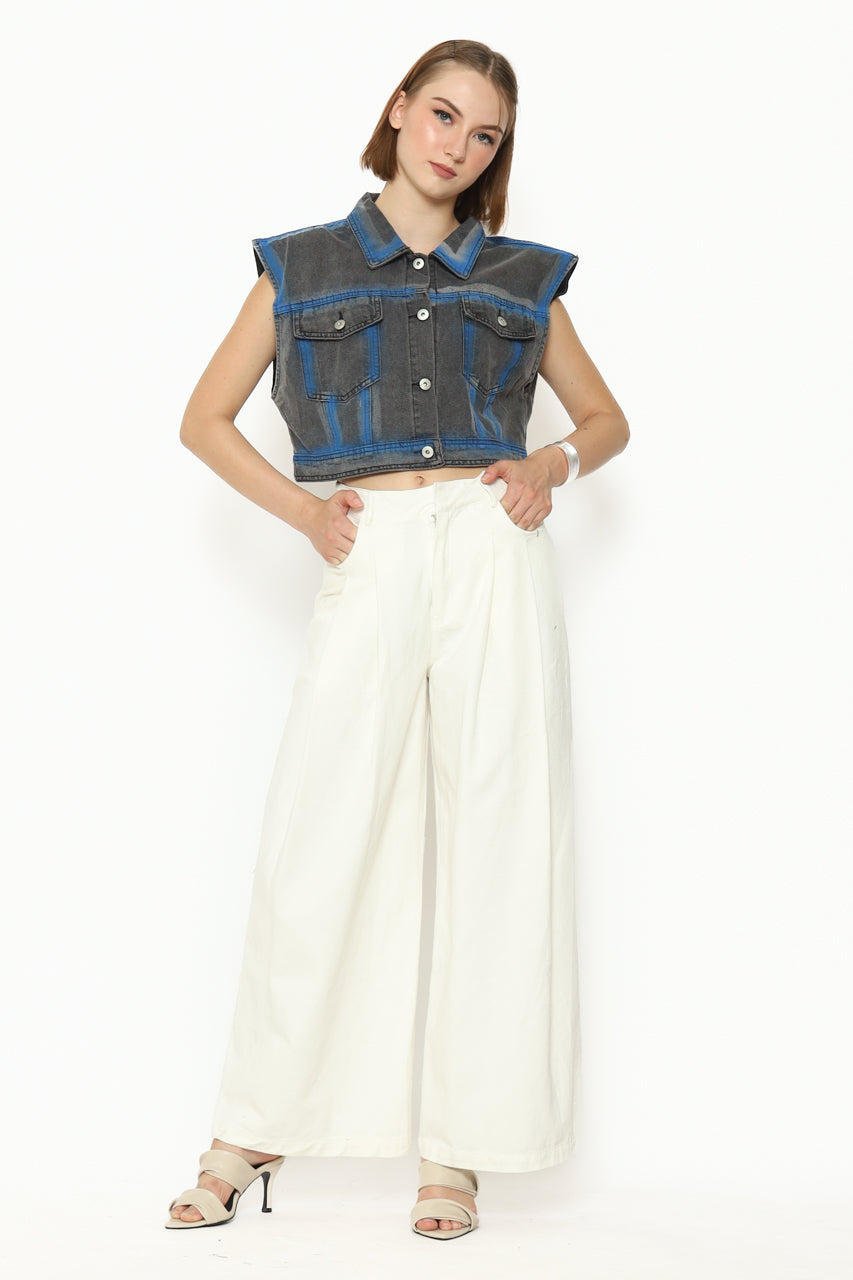 Bloom et Cotton Vest Denim Biru