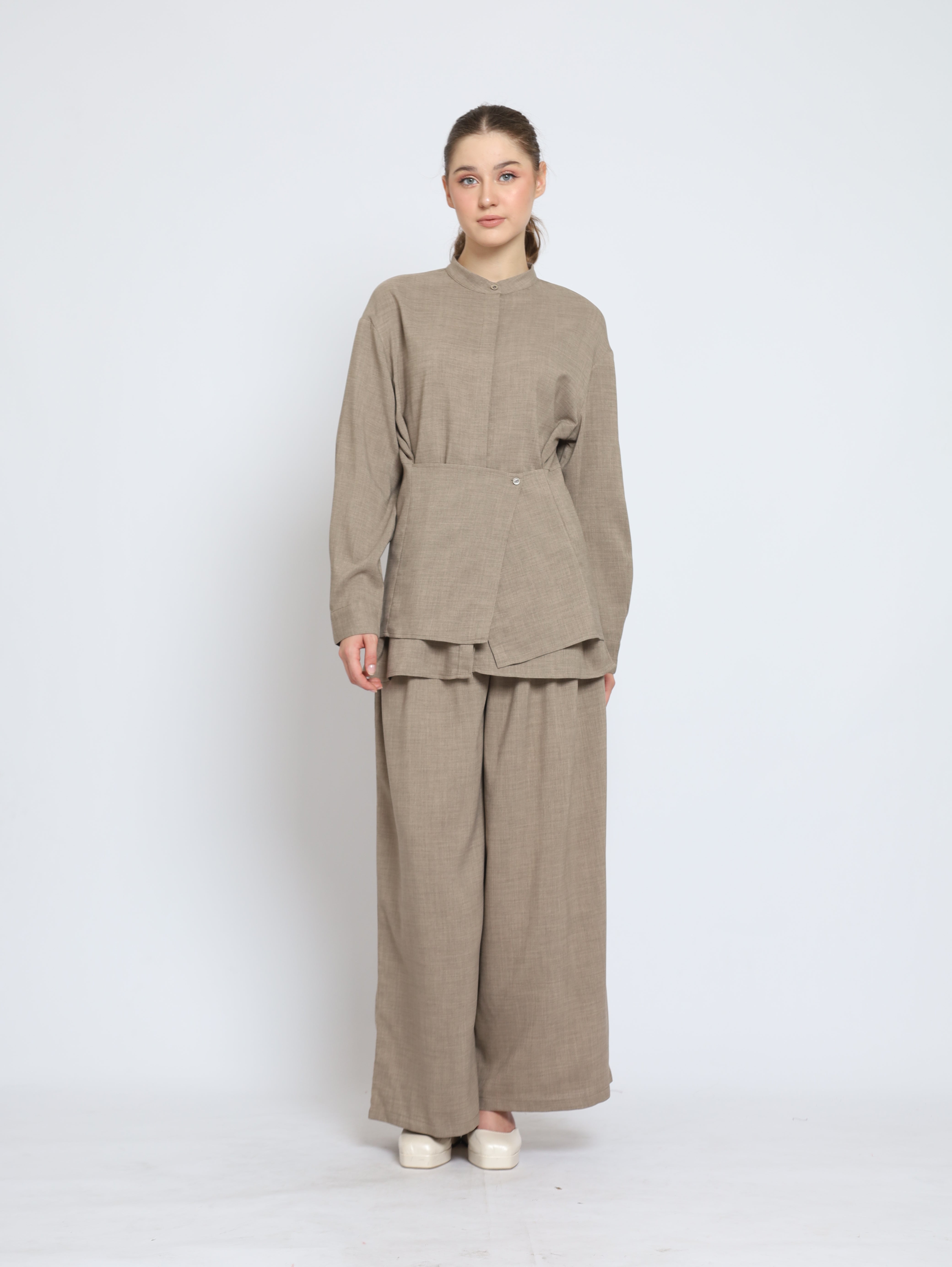 Bloom et Cotton Flowy Obi Shirt/ Hi waist Flowey Pants
