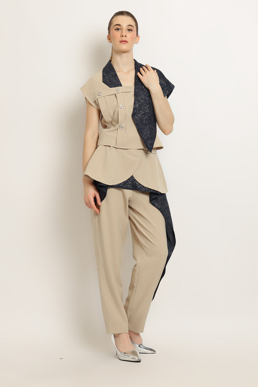 Bloom et Champs Lapel Glitter Top/ Celana Glitter