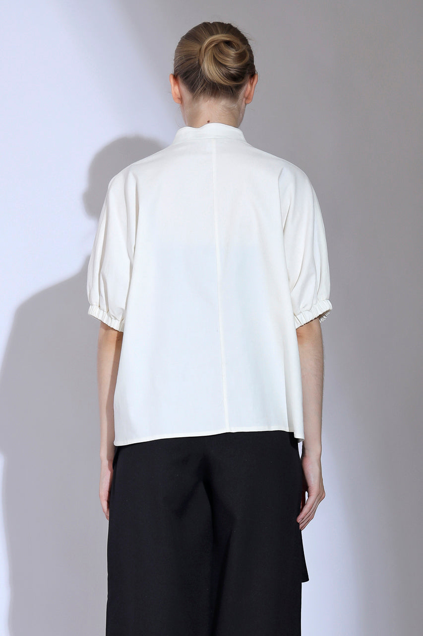 Bloom et Champs Kemeja Bordir Bunga Silver