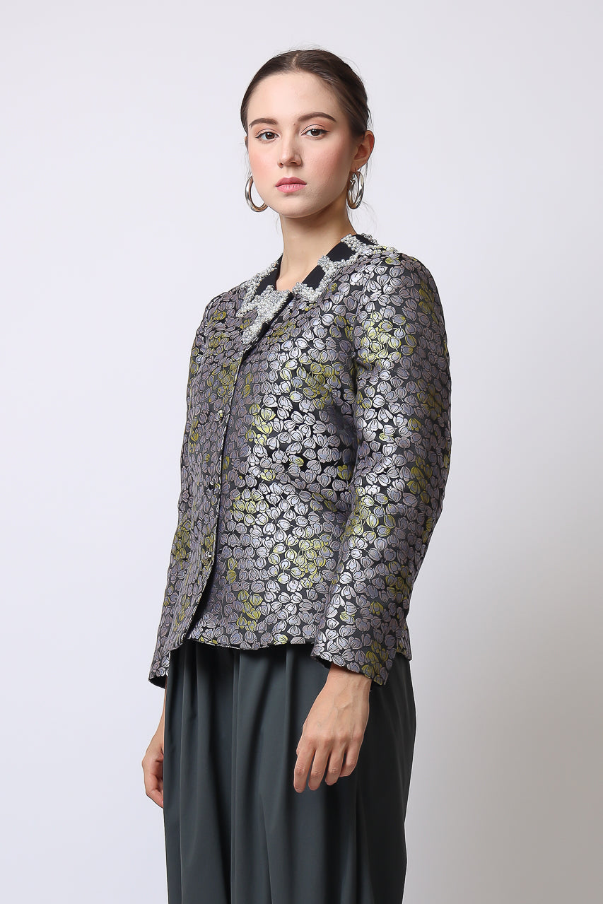 Bloom et Champs Grey Jacquard Blazer