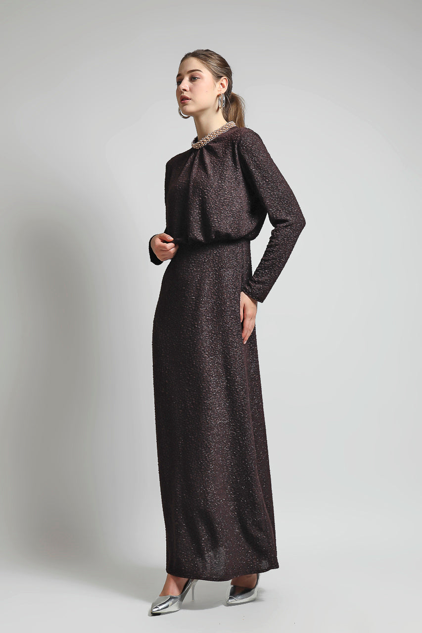 Bloom et Champs Dress Cognac Pearl Dress