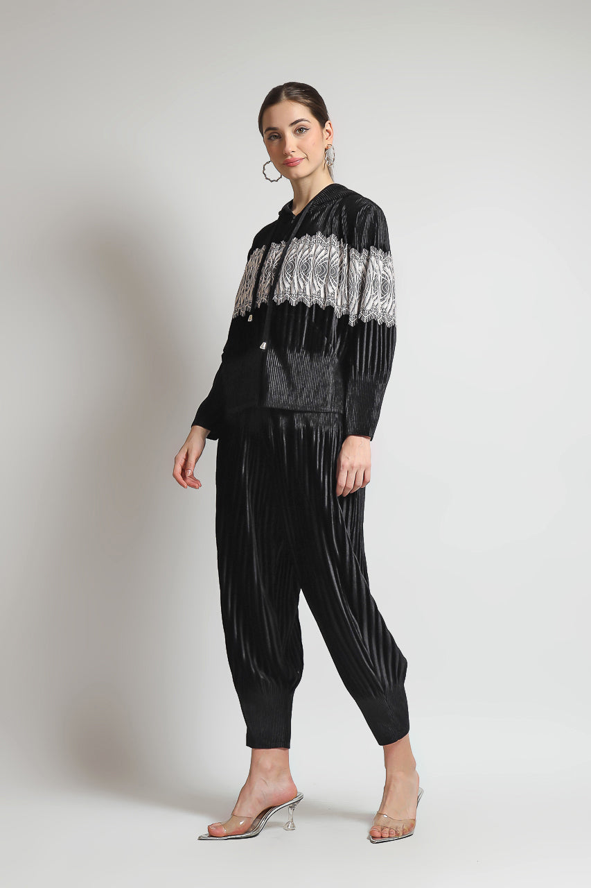 Bloom et Champs Casual Pleats Jacket and Velvet Pleats Pants