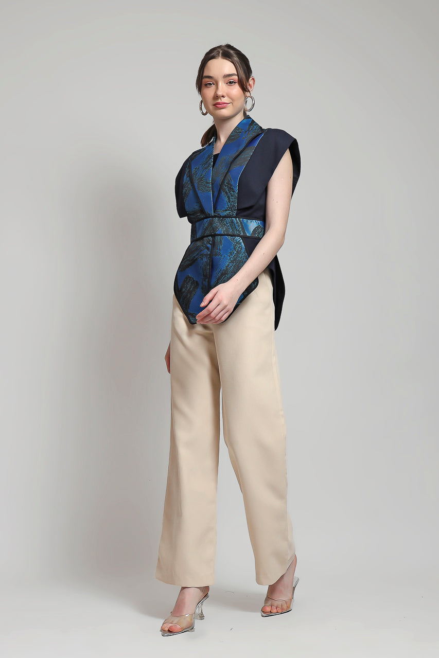 Bloom Et Champs Blazer Kipas Navy Electric|DT Pants Creme