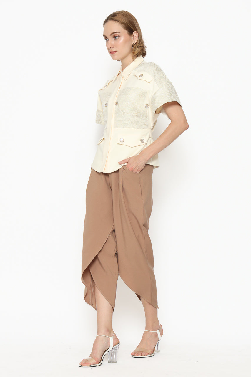 Bloom et Champs Kemeja Jacquard Kancing