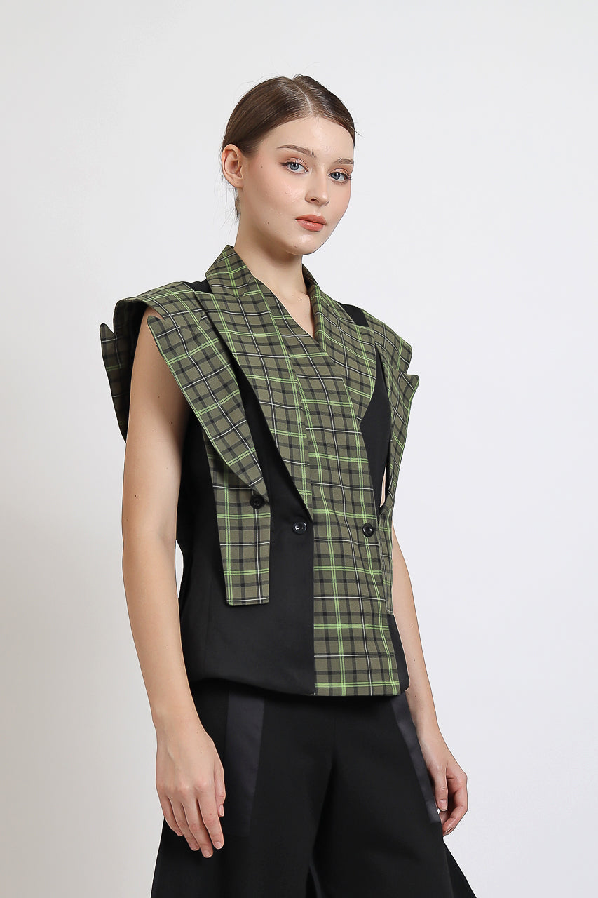 Bloom et Champs Blouse Double Lapel Olive