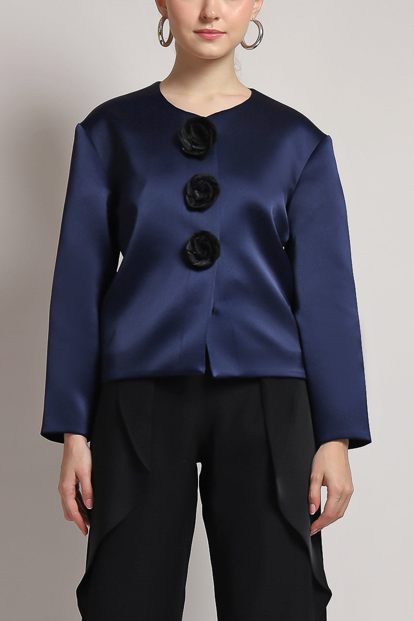 Bloom et Champs Royal Petal Blazer in Royal Navy