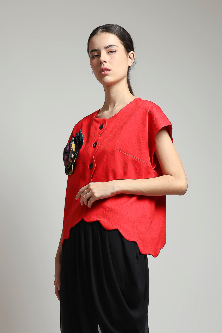 Bloom et Champs Kemeja Floral Scalloped