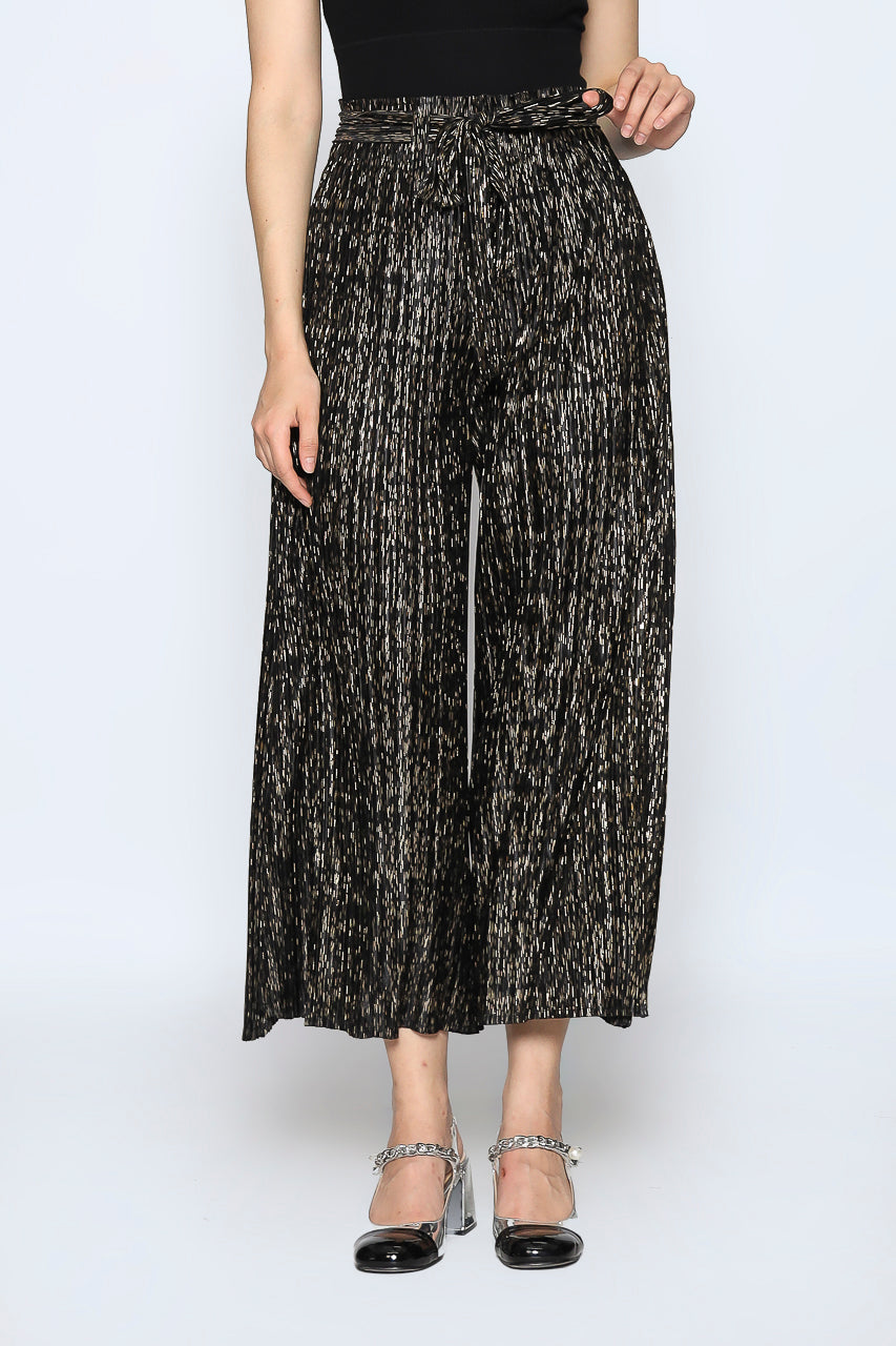 Bloom Pleats Blue Black Goldish Pants
