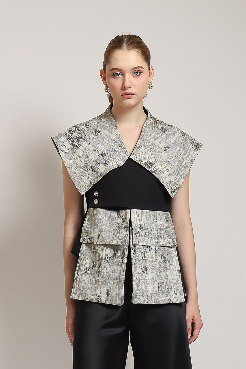 Bloom et Champs Selah Silver/Flare Saten Pants (Elastic Waist)