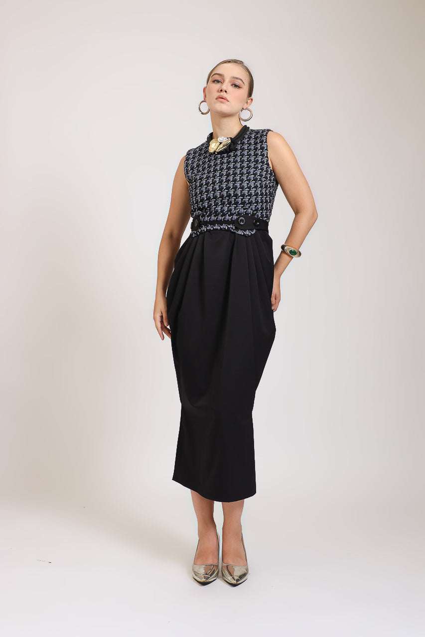 Bloom et Champs Tweed Navy Dress