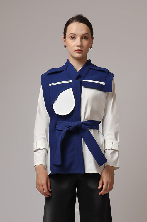 Bloom et Champs Kemeja Aksen in Azure Blue