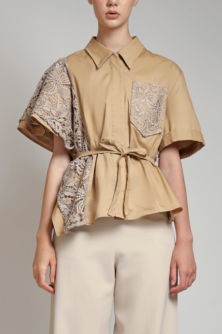 Bloom et Champs Mocha Lace Shirt