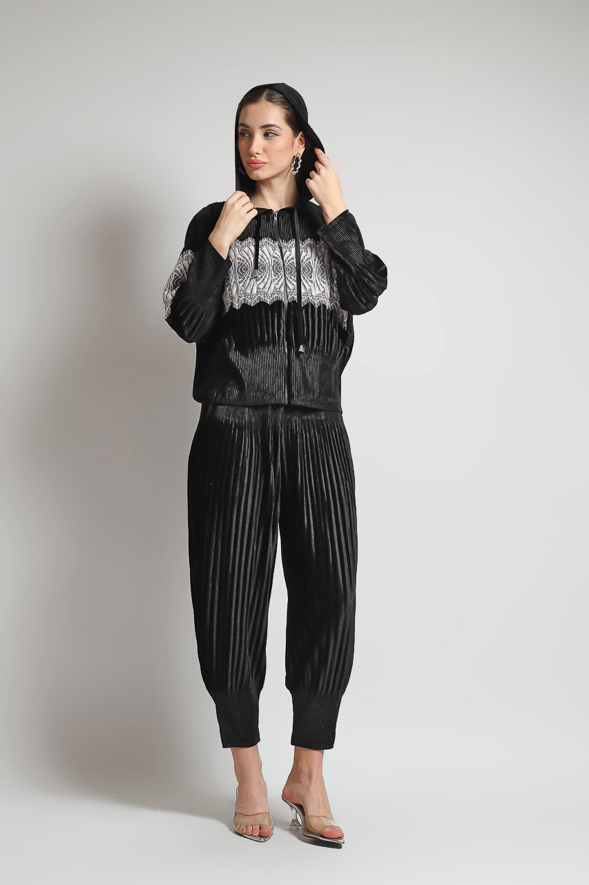 Bloom et Champs Casual Pleats Jacket and Velvet Pleats Pants