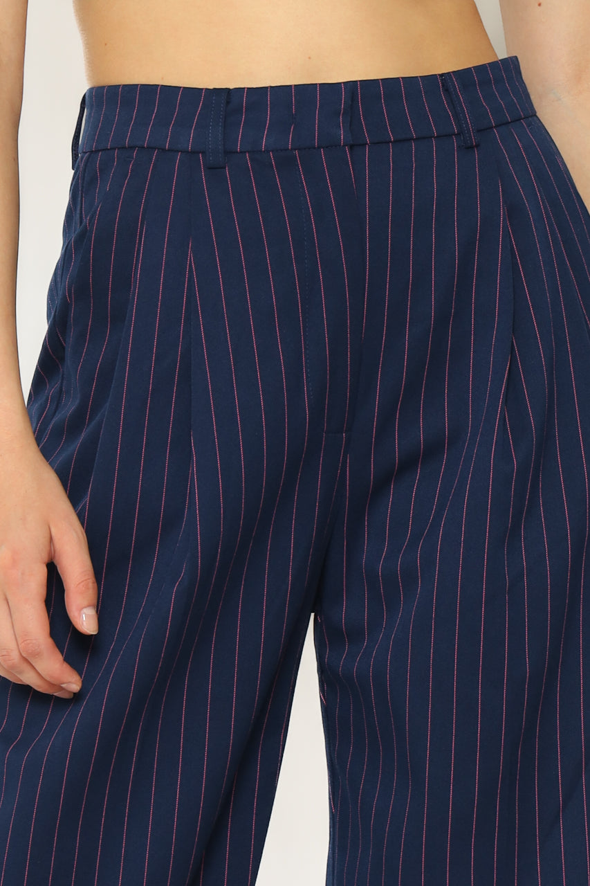 Bloom et Cotton Stripes Navy Pants