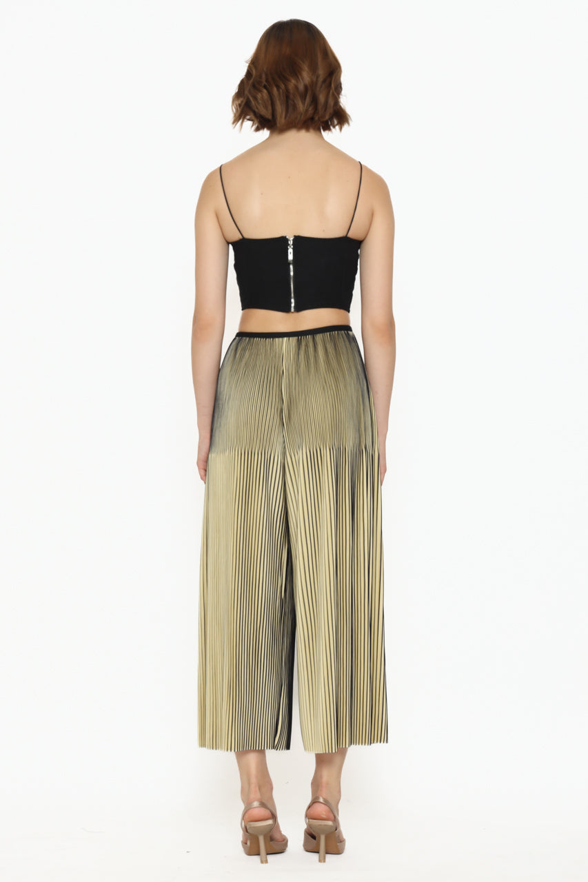 Bloom et Champs Zebra Pleats Pants in Sandy Color