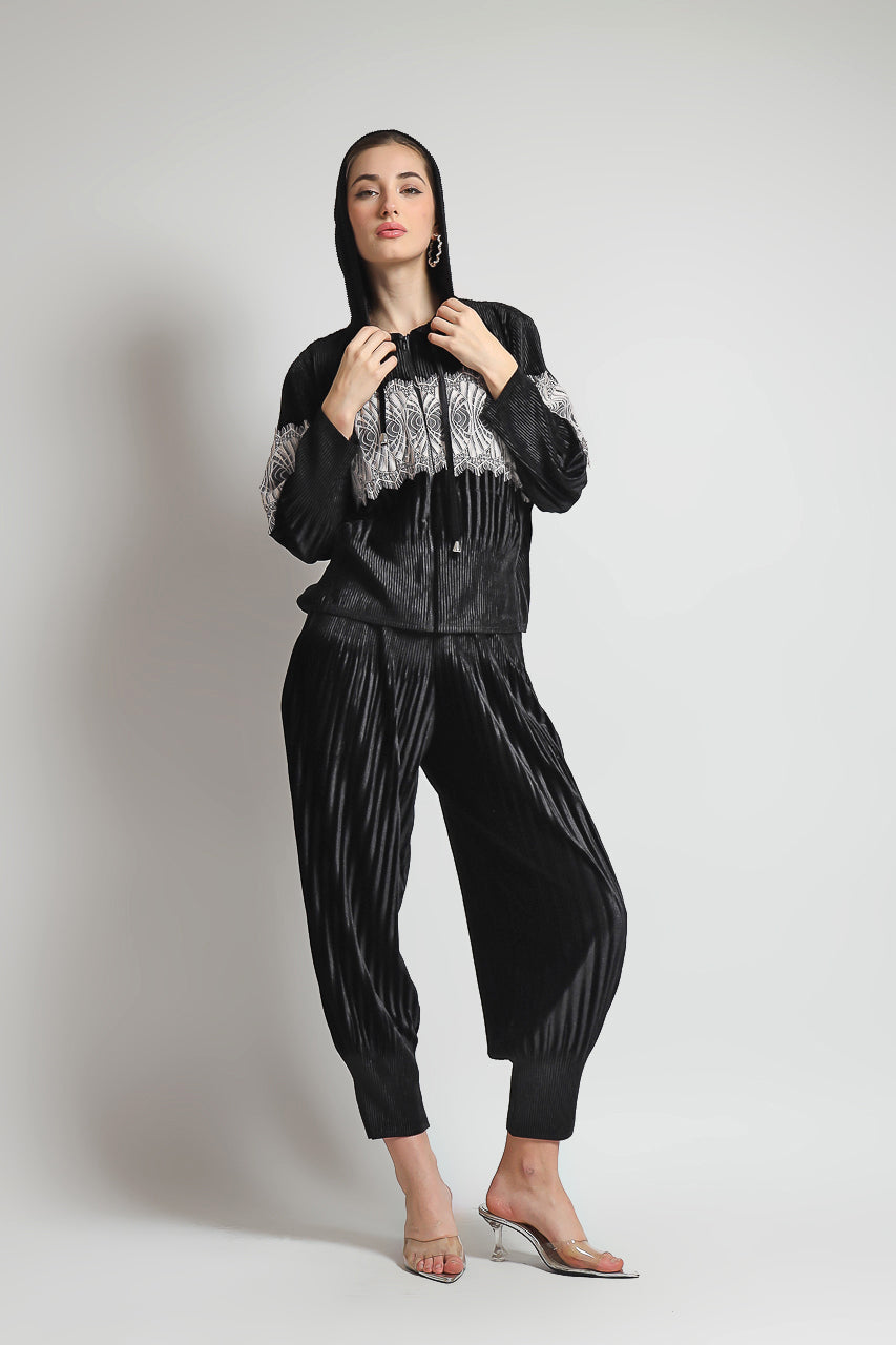 Bloom et Champs Casual Pleats Jacket and Velvet Pleats Pants