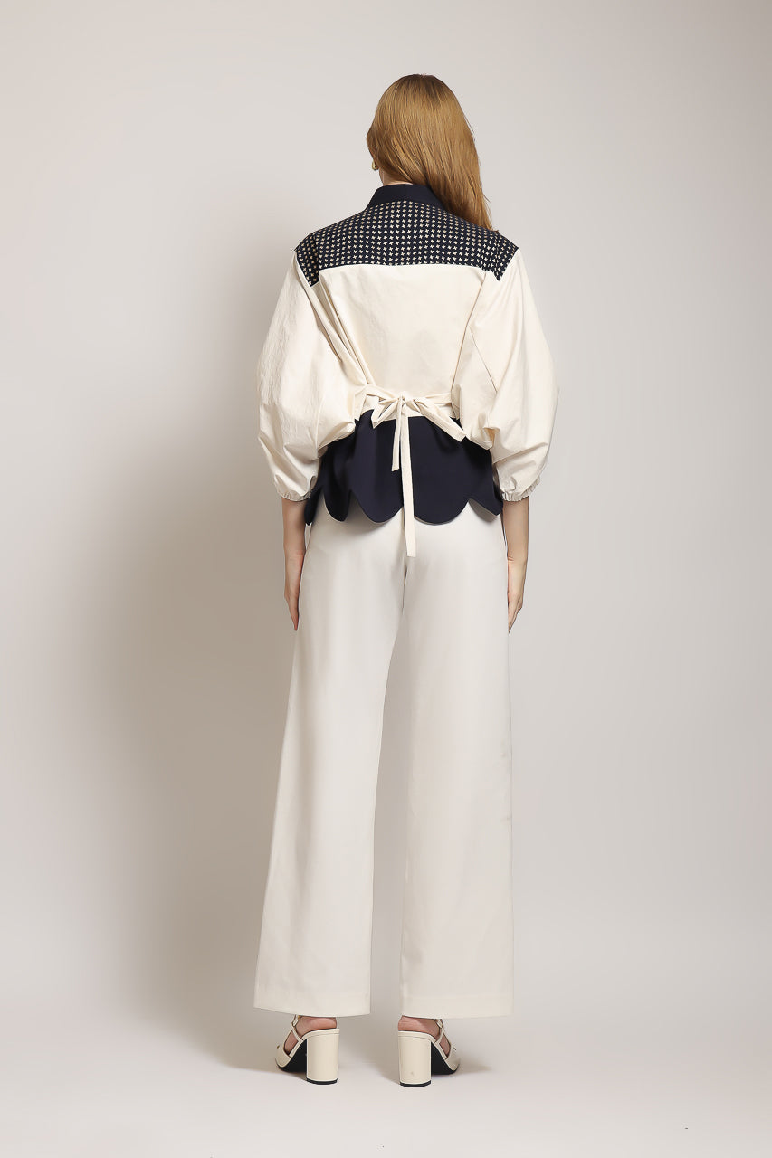 Bloom et Champs Blouse Scalloped Navy