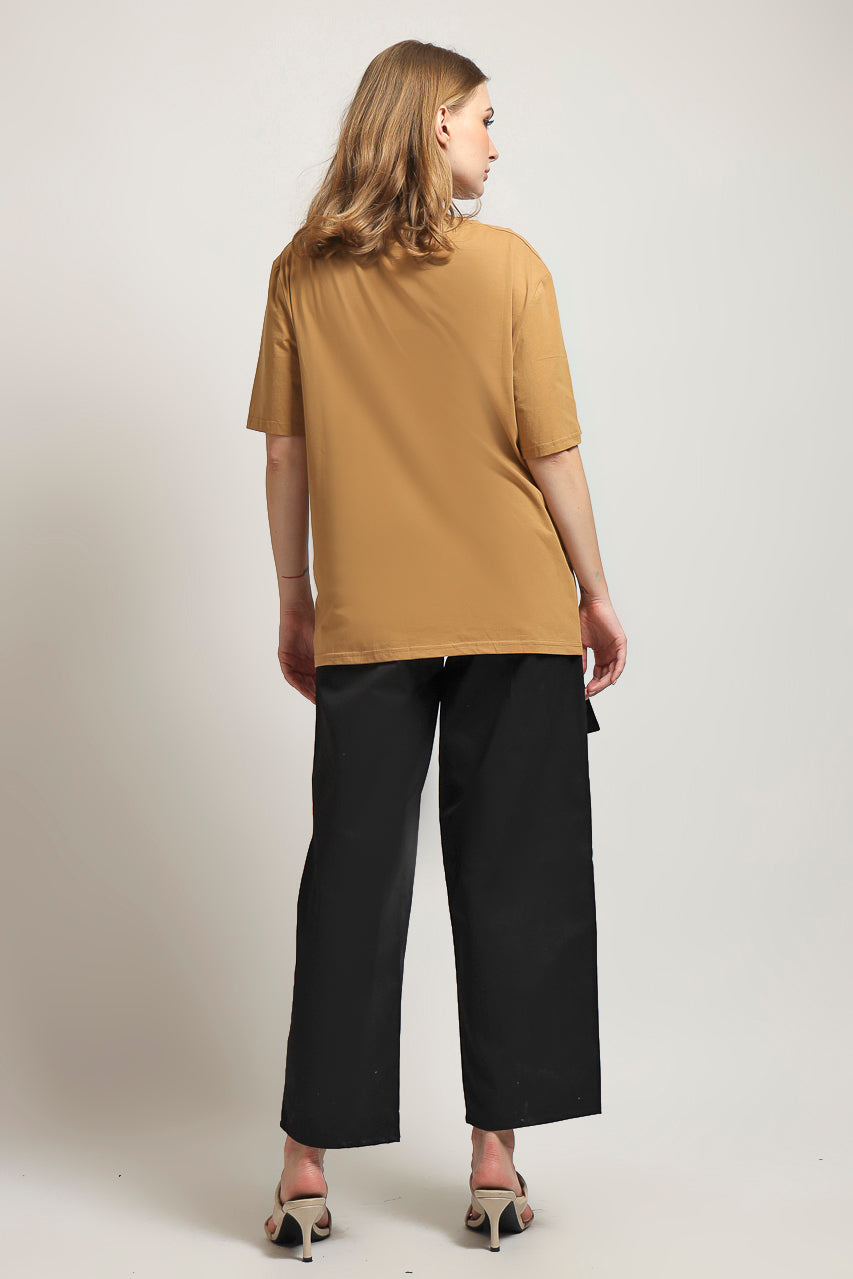 Bloom et Cotton Wrinkled Mocha Tee