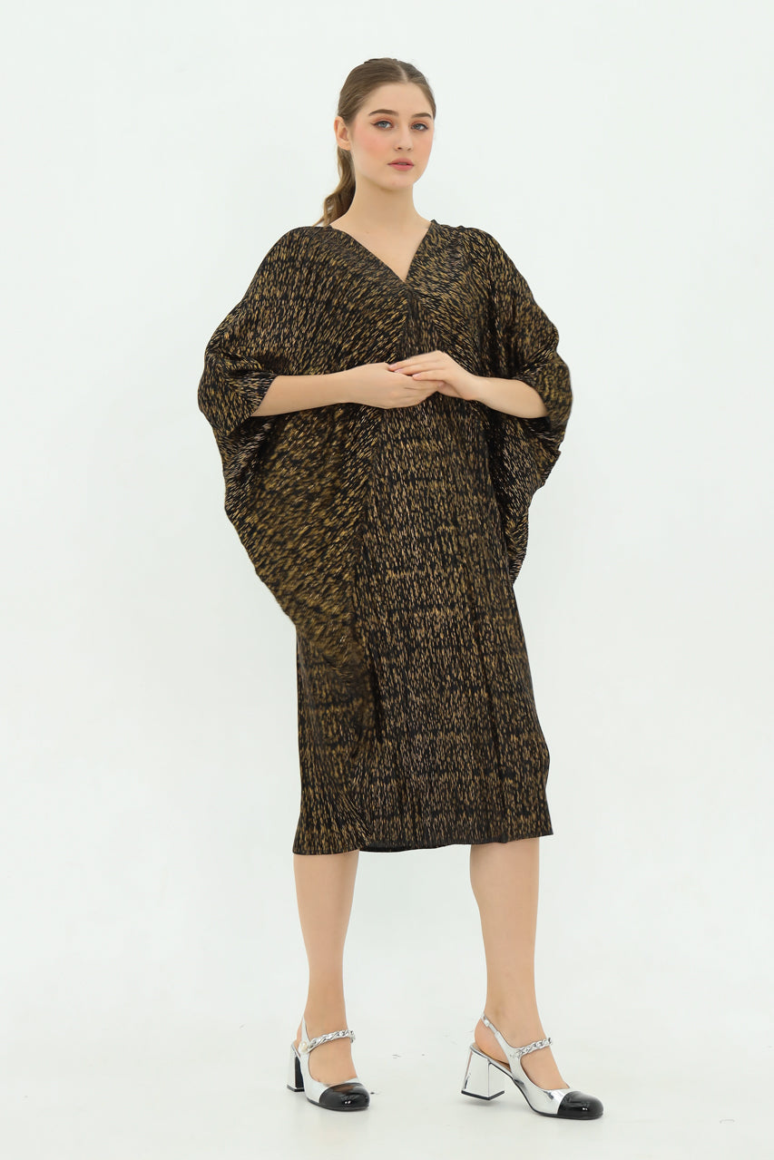 Bloom Pleats Dress Emas