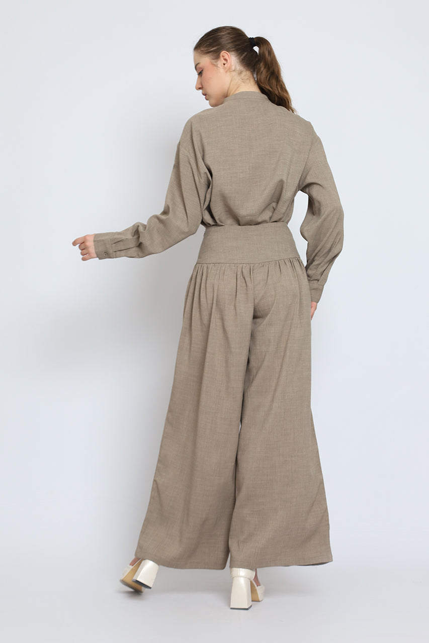 Bloom et Cotton Flowy Obi Shirt/ Hi waist Flowey Pants