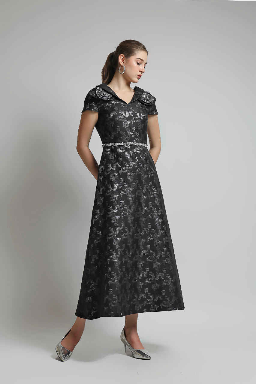 Bloom et Champs Rosies Jacquard Dress