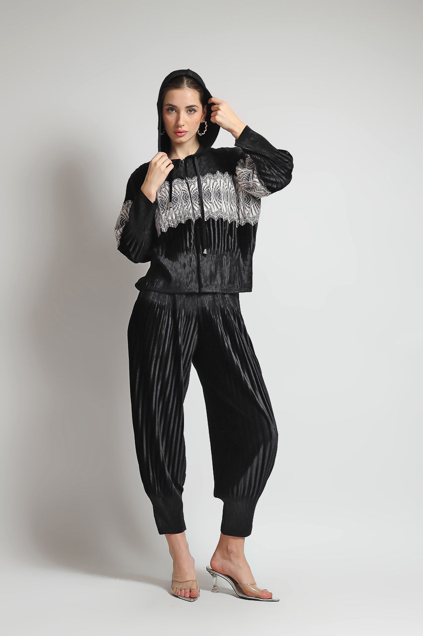 Bloom et Champs Casual Pleats Jacket and Velvet Pleats Pants