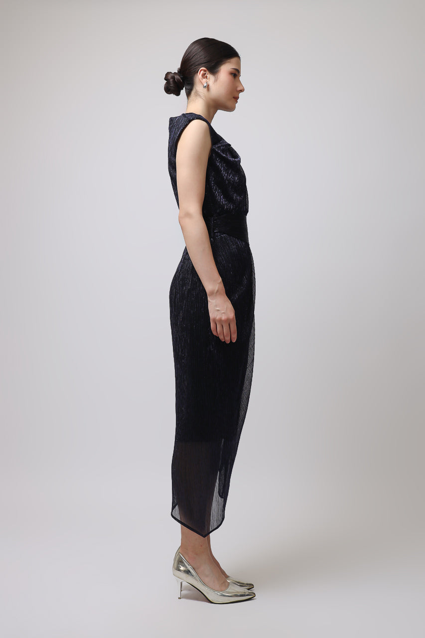 Bloom et Champs Silverish Dress in Blue Black