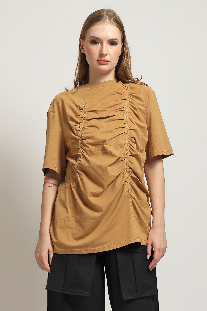 Bloom et Cotton Wrinkled Mocha Tee