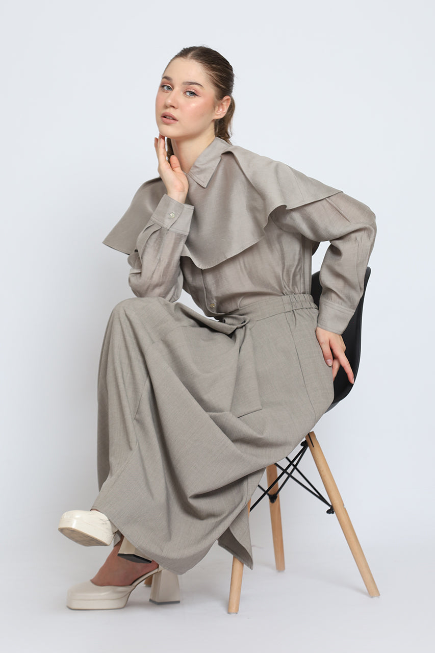 Bloom et Cotton Flowy Multi ways Bib Shirt/Assymetrical Skirt