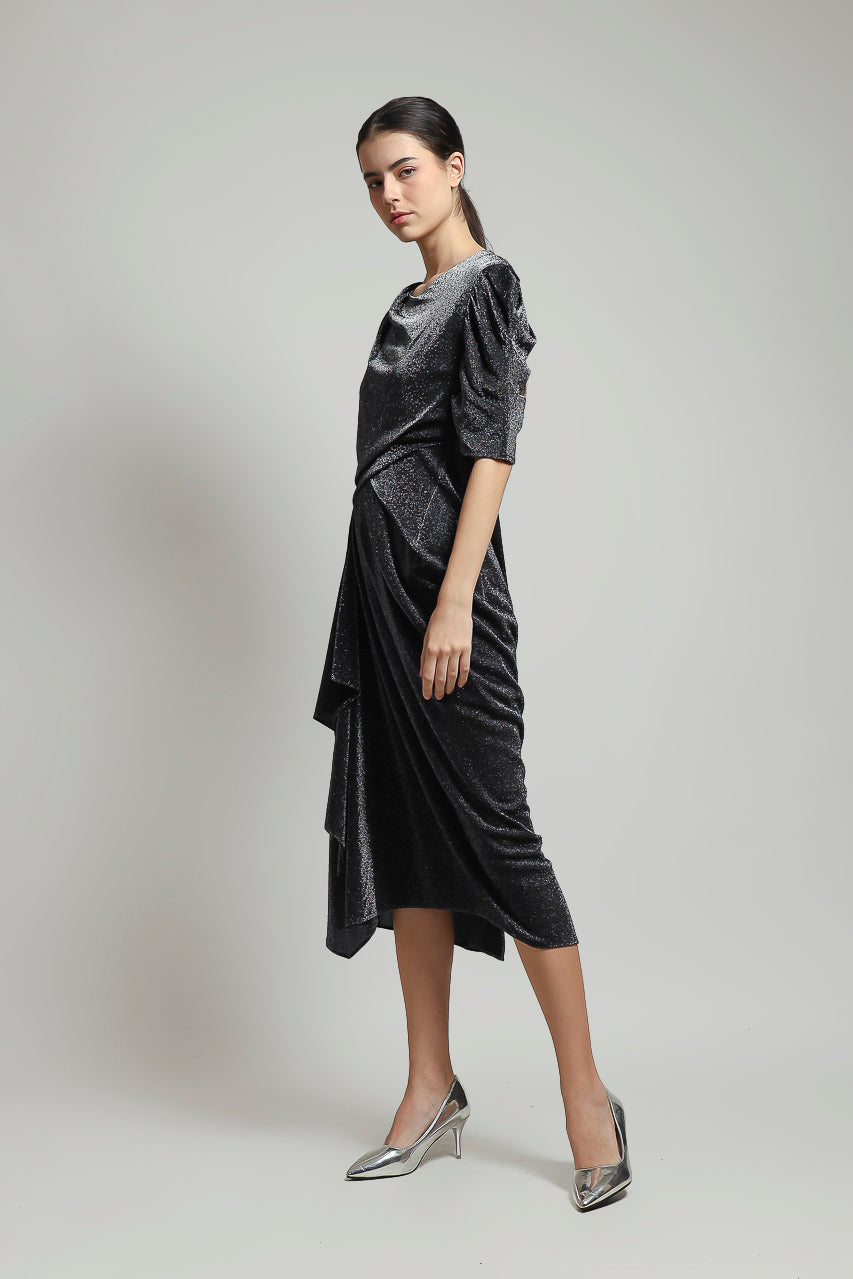 Bloom et Champs Dress Tangan Balon Glitter