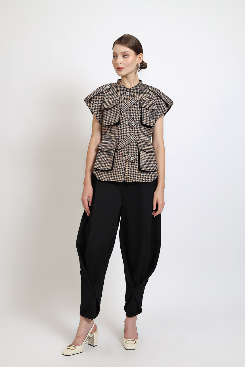 Bloom et Champs Safari Checkered Choco Blouse