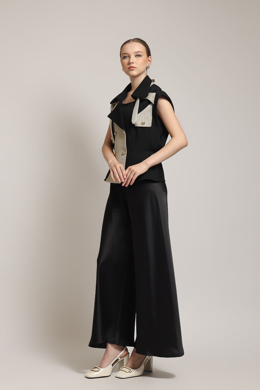 Bloom et Champs Blazer Acrylic Lapel Black