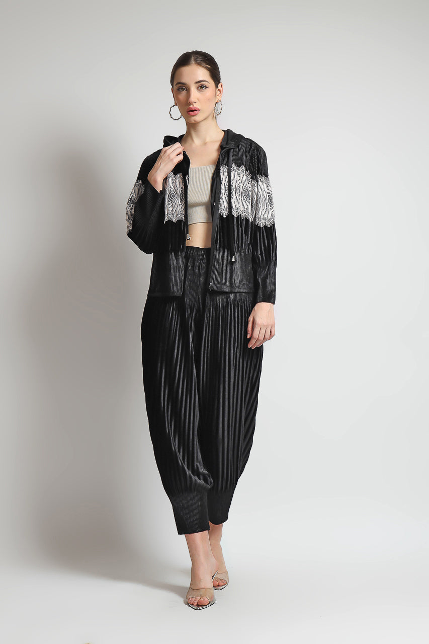 Bloom et Champs Casual Pleats Jacket and Velvet Pleats Pants