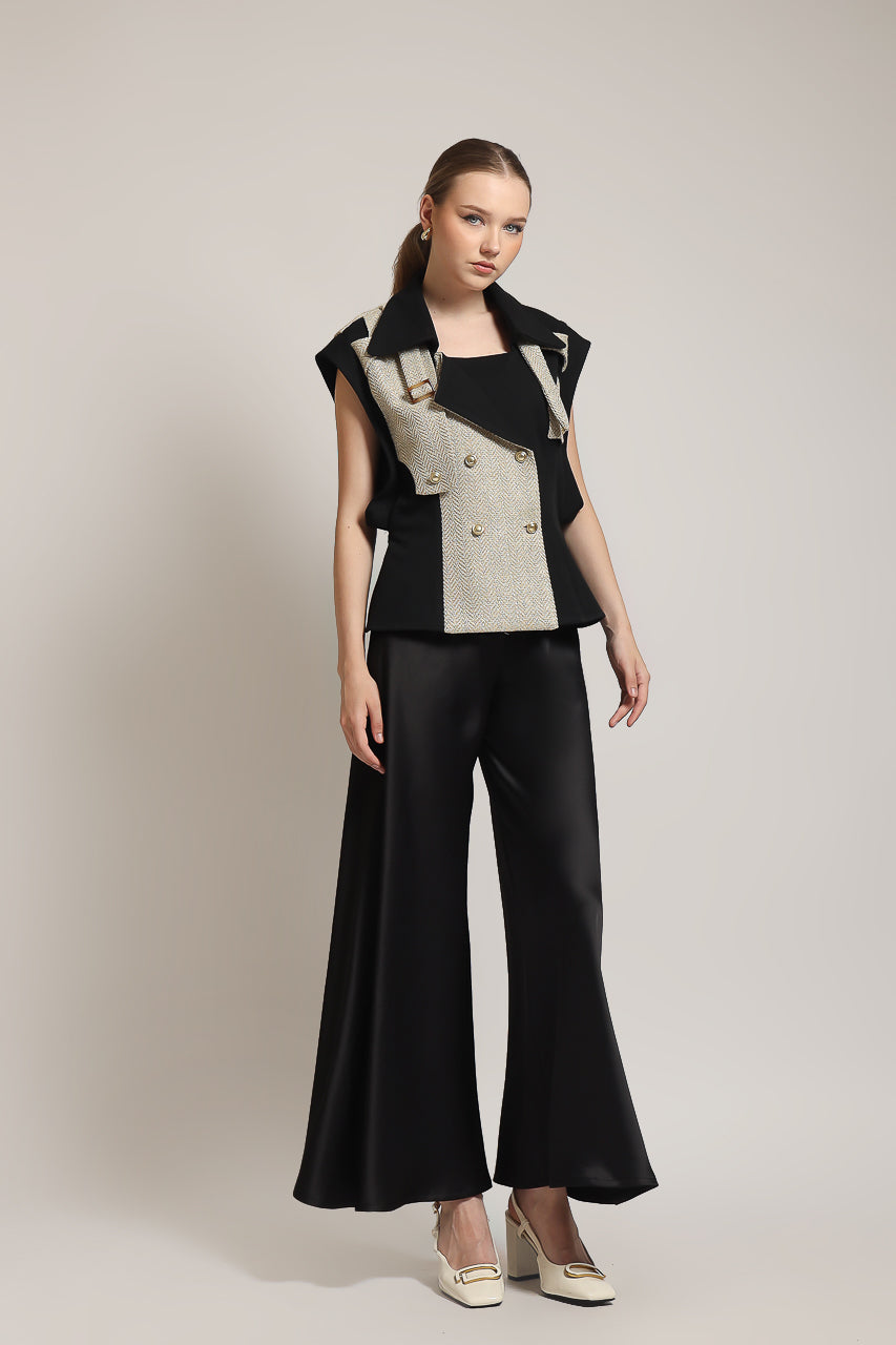 Bloom et Champs Blazer Acrylic Lapel Black
