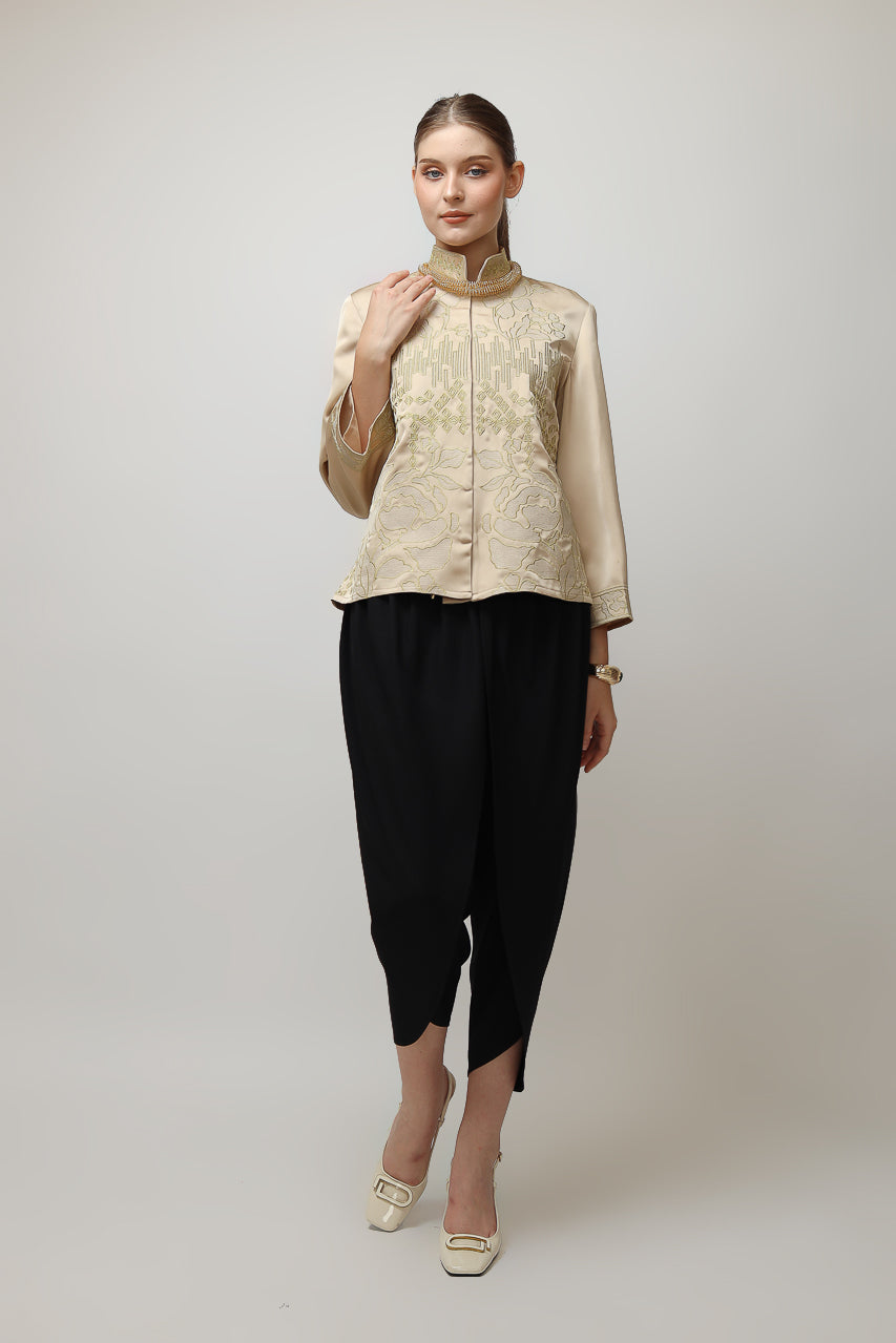 Bloom et Champs Blouse Bordir Gold Beige