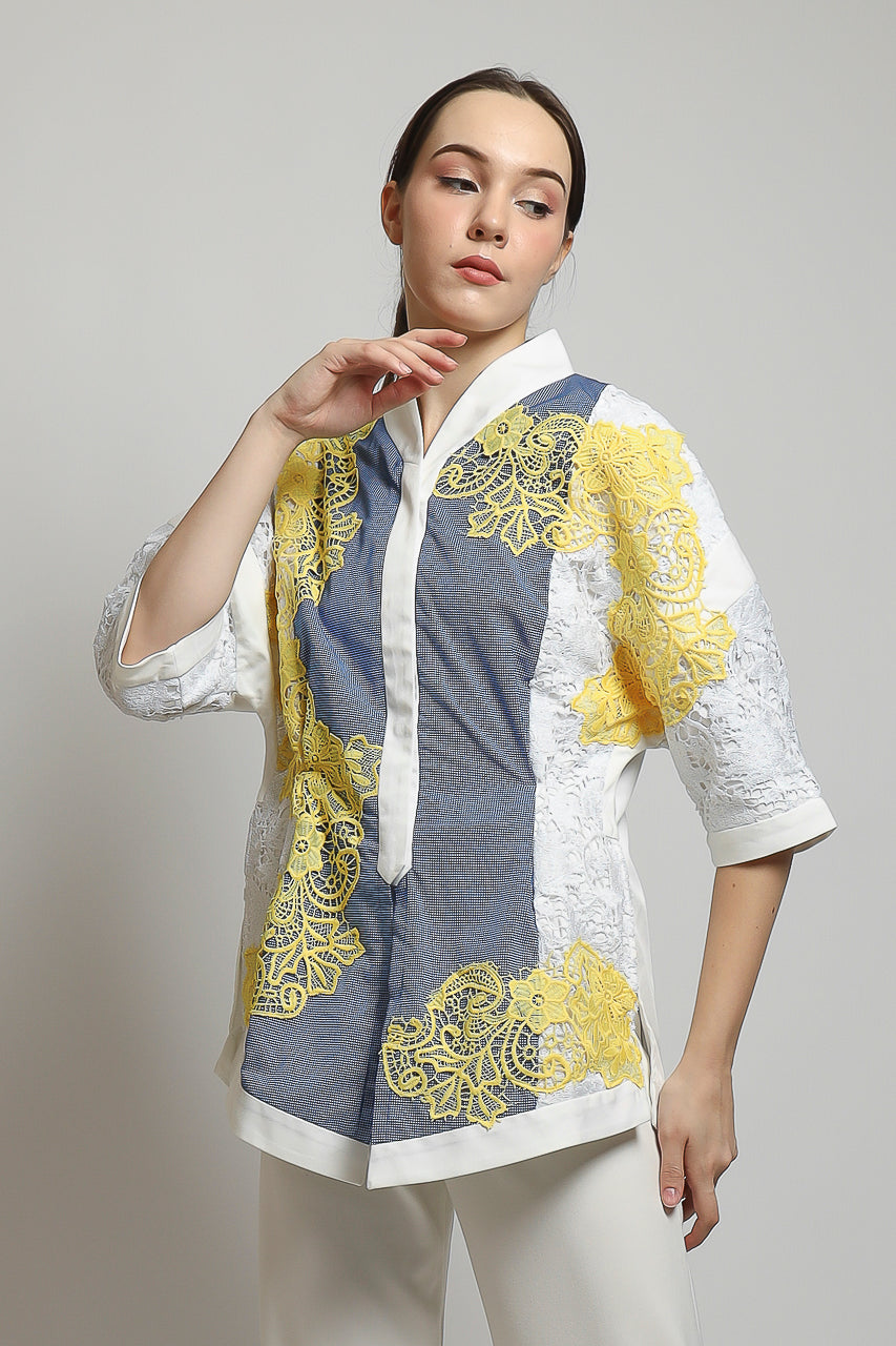 Bloom et Champs Kemeja Brukat Kuning