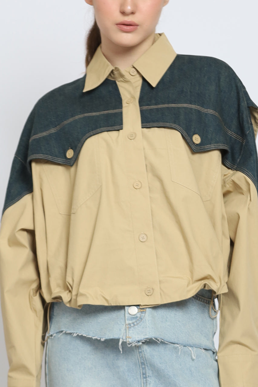 Bloom et Cotton Denim Block Top