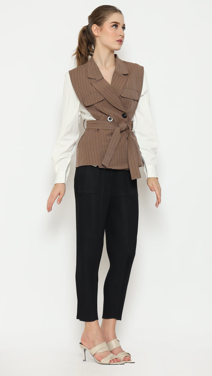 Bloom et Champs Kemeja Salur Mocha