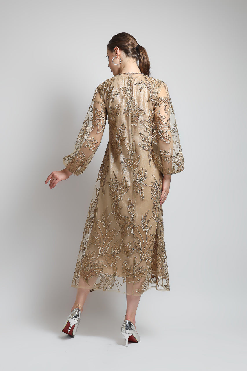 Bloom et Champs Fiona Leaves Dress with Beading