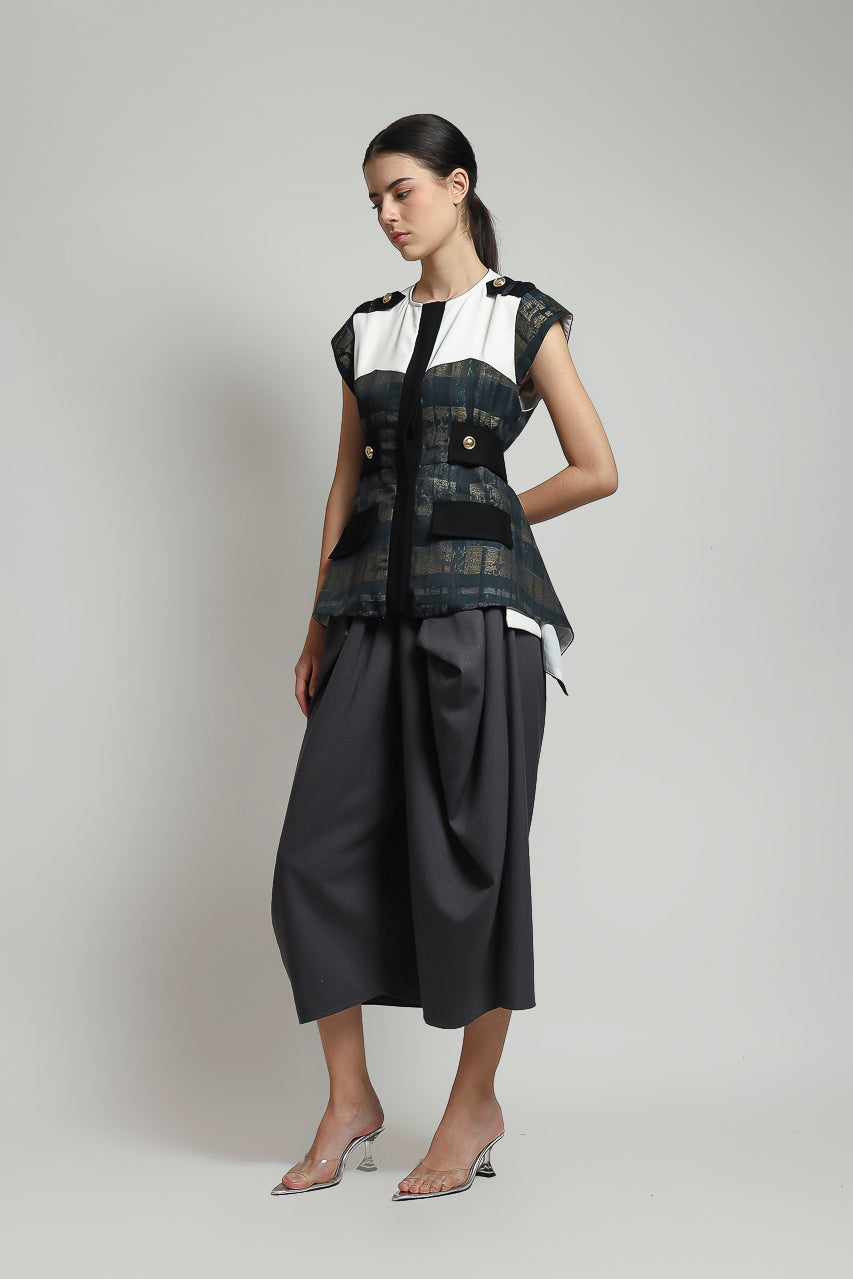 Bloom et Champs Top Sayap in Abstract/Celana Kewer Abu