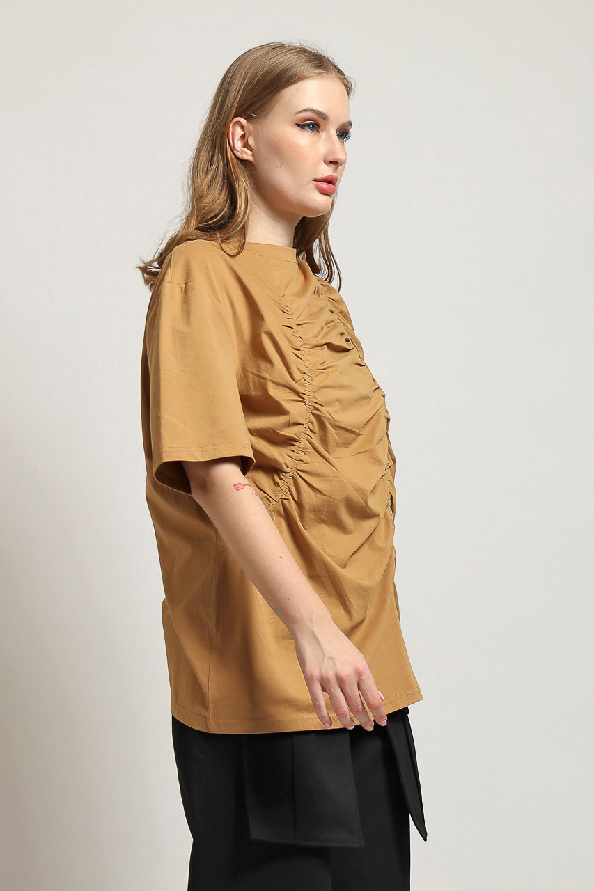 Bloom et Cotton Wrinkled Mocha Tee