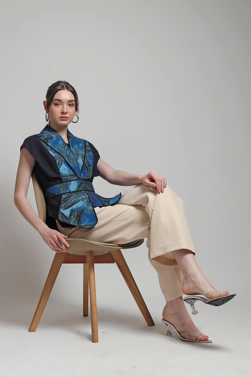 Bloom Et Champs Blazer Kipas Navy Electric|DT Pants Creme